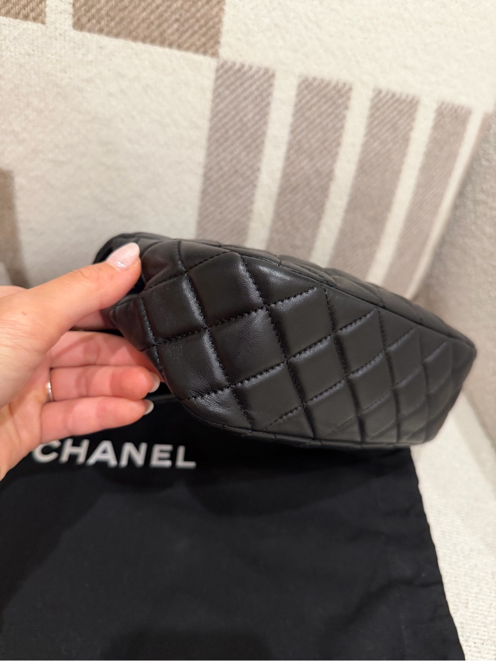 CHANEL 22K Coco Hearts Black Quilted Flap Crossbody with Gold Hardware - Picture 9 of 16